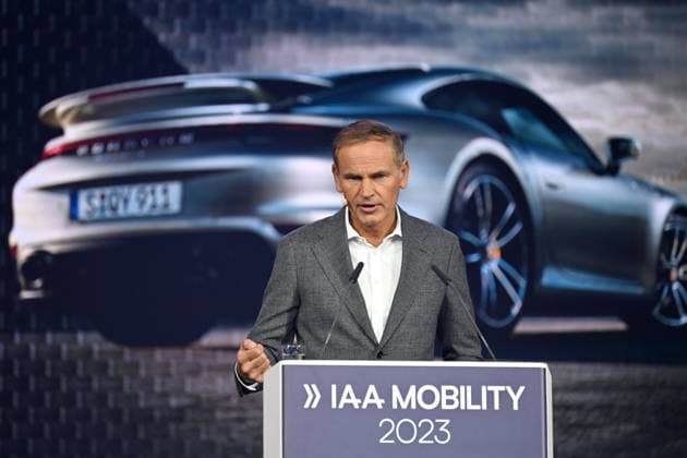 Bilder des Jahres 2023, News 09 September News Themen der Woche KW36 Oliver BLUME (Vorstandsvorsitzender der Dr. Ing. h. c. F. Porsche AG und der Volkswagen AG) bei einem Vortrag am 05.09.2023. IAA Mobility 2023 in der Messe Riem vom 05.09.-10.09.2023 in Muenchen.