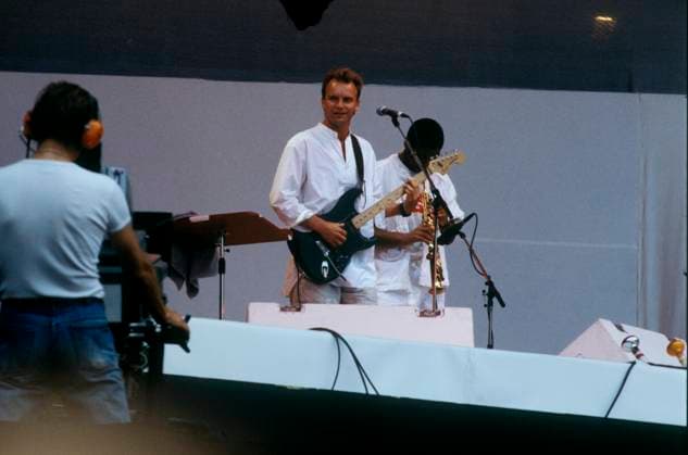 LIVE AID - Sting - British pop singer - performing at the charity concert Live Aid - 13th July, Wembley Stadium. Date: 13.07.1985., Credit:Photoshot Avalon United Kingdom, London  Copyright: xPhotoshotx xAvalonx 0506570465