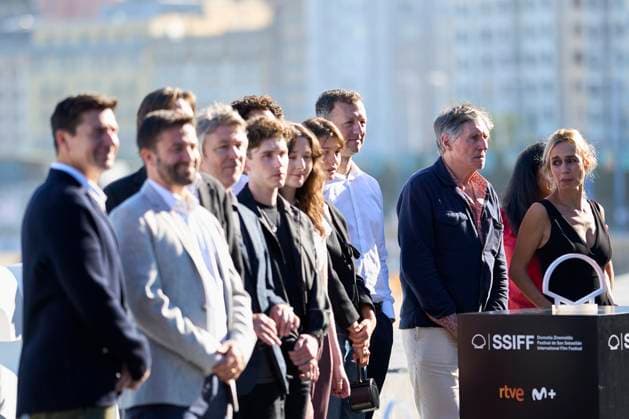 September 30, 2023, Madrid, Madrid, Spain: Sandrine Bonnaire, Gabriel Byrne, Fionn O Shea, Grainne Good, James Marsh attended Dance First Photocall during 71st San Sebastian International Film Festival at Kursaal Palace on September 30, 2023 in Donostia San Sebastian, Spain Madrid Spain - ZUMAg15_ 20230930_zaf_g15_004 Copyright: xJackxAbuinx