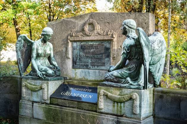 Berlin Mitte ; Domfriedhof der St. Hedwigsgemeinde Liesenstraße, Grab Grieneisen - 01.11.2023 Friedhof