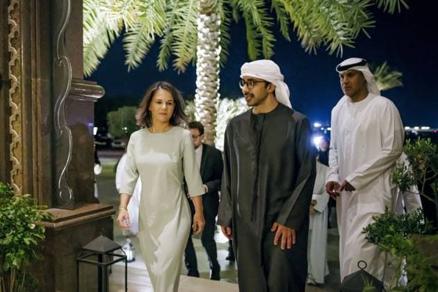 Bilder des Jahres 2023, News 11 November News Themen der Woche KW45 News Bilder des Tages Annalena Baerbock (Buendnis 90 Die Gruenen), Bundesaussenministerin, trifft den Aussenminister der Vereinigten Arabischen Emirate, Abdullah bin Zayed Al Nahyan. Abu Dhabi, 10.11.2023. Abu Dhabi Vereinigte Arabische Emirate Copyright: xThomasxTrutschelx
