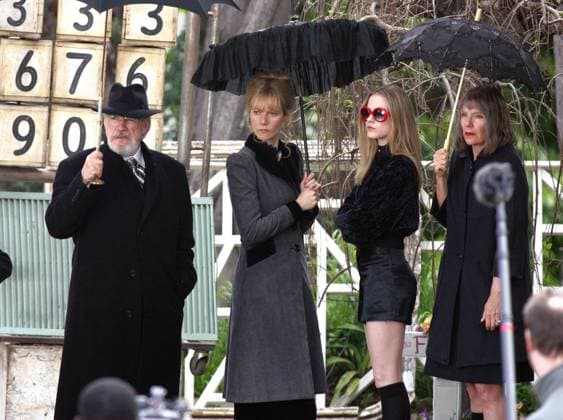 UK SALES ONLY Gwyneth Paltrow on the set of her latest movie Running with Scissors. 3732 LOS ANGELES, CALIFORNIA - Monday April 4 2005. Gwyneth Paltrow on the last day of filming her latest movie Running With Scissors . A smiling Gwyneth was joined on set by (l-r) Brian Cox, Evan Rachel Wood and Jill Clayburgh. Running with Scissors is the true story of a boy whose mother (a poet with delusions of Anne Sexton) gave him away to be raised by her psychiatrist, a dead ringer for Santa and a lunatic in the bargain. Suddenly, at age twelve, Augusten Burroughs found himself living in a dilapidated Victorian house in perfect squalor. Dr. Finch s (Brian Cox) bizarre family, a few patients and a pedophile living in the backyard shed co  Copyright: xDanielxMayerx xAvalonx 0520040847