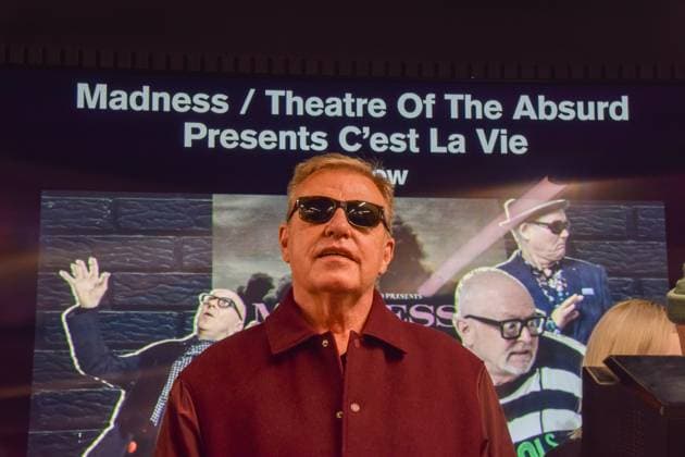 November 24, 2023, London, United Kingdom: Frontman Suggs waits to greet fans as British ska-pop group Madness officially reopen HMV on Oxford Street and sign copies of their latest album Theatre of the Absurd Presents C est la Vie . The iconic entertainment store returns to its flagship location at 363 Oxford Street after four years. London United Kingdom - ZUMAs197 20231124_aaa_s197_079 Copyright: xVukxValcicx