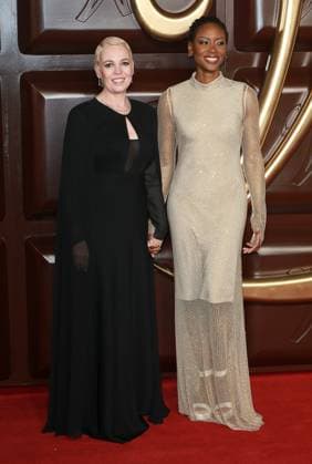November 28, 2023, London, United Kingdom: Olivia Colman and Tracy Ifeachor attend the Wonka World Premiere at The Royal Festival Hall in London, London United Kingdom - ZUMAs197 20231128_aaa_s197_091 Copyright: xFredxDuvalx