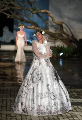 (231130) -- COLOMBO, Nov. 30, 2023 -- A model presents a creation at the Colombo Fashion Week, in Colombo, Sri Lanka, Nov. 29, 2023. (Photo by Xinhua) SRI LANKA-COLOMBO-FASHION WEEK AjithxPerera