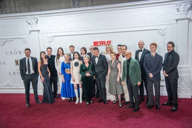 December 5, 2023, London, United Kingdom: James Murray, Beau Gadsdon, Dominic West, Meg Bellamy, Marcia Warren, Ed McVey, Madeleine Arthur, Madeleine Arthur, Jonathan Pryce, Imelda Staunton, Peter Morgan, Elizabeth Debicki, Lesley Manville, Olivia Williams, Khalid Abdalla, Salim Daw, Sebastian Blunt, Luther Ford and Bertie Carvel attend The Crown Finale Celebration at The Royal Festival Hall. The Crown Finale Celebration at The Royal Festival Hall. London United Kingdom - ZUMAs197 20231205_aaa_s197_160 Copyright: xLoredanaxSangiulianox