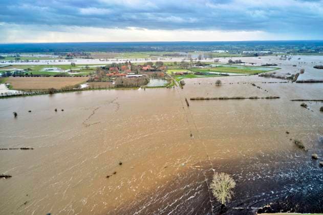 Bilder des Jahres 2023, News 12 Dezember News Themen der Woche KW52 Hochwasser und Überschwemmungen der Aller in der Region Heidekreis nach tagelangen starken Regenfällen. Kirchwahlingen, 28.12.2023