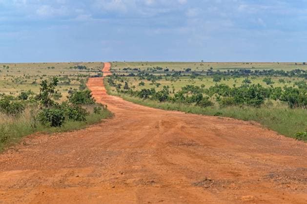 Linden Lethem Piste, rote Erdstraße, die Lethem und Georgetown durch die Savanne verbindet, Guyana, Südamerika Copyright: imageBROKER/alimdix/xArterrax/xMaricaxvanxderxMeer ibltsm09997468.jpg