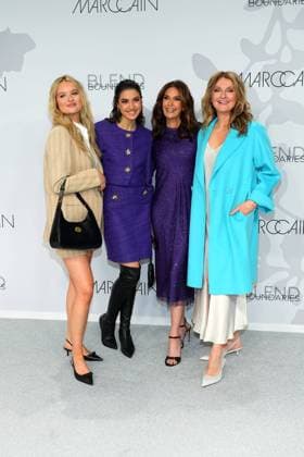 Bilder des Jahres 2024, Entertainment 02 Februar Entertainment Themen der Woche KW06 Entertainment Bilder des Tages Nele Ludowig, Emerson Tenney, Teri Hatcher und Frauke Ludowig bei der Marc Cain Modenschau am 6.02.2024 im Rahmen Fashion Week in Berlin Fashionweek Berlin 2024 - Marc Cain Show