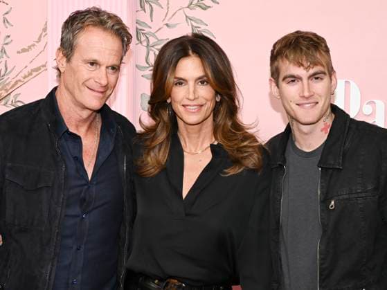 March 14, 2024, Beverly Hills, California, U.S.: Rande Gerber, Cindy Crawford and Presley Gerber attend the World Premiere Of Apple TV+ s Palm Royale Beverly Hills U.S. - ZUMAb173 20240314_aap_b173_236 Copyright: xBillyxBennightx