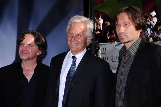 The X-Files: I Want To Believe World Premiere 23 July 2008 - Hollywood, California - Frank Spotnitz, Writer Producer, Chris Carter, Creator Writer Director and David Duchovny. The X-Files: I Want To Believe World Premiere at Grauman s Chinese Theatre. Photo Credit: Byron Purvis AdMedia Hollywood CA United States EDITORIAL USE ONLY  Copyright: xx ByronxPurvisx admphotos310377