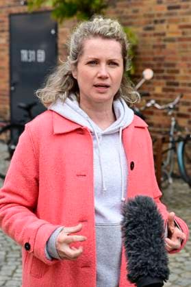 Cornelia Gröschel beim Fototermin am Set des ARD-Krimis Tatort: Schwesternliebe im Dresdner Kraftwerk Mitte. Dresden, 25.04.2024