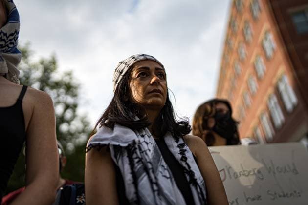 May 9, 2024, Washington, District Of Columbia, USA: Thirty-six hours following the dismantling of the anti-war encampment at GWU, protesters convened at the site to denounce the university and Metropolitan Police Department s actions, which led to the eviction, suspension, and arrest of students. Amidst their grievances, demonstrators also rallied against the continuous Israeli aggression in Gaza. Washington USA - ZUMAt162 20240509_znp_t162_024 Copyright: xNataschaxTahabsemx