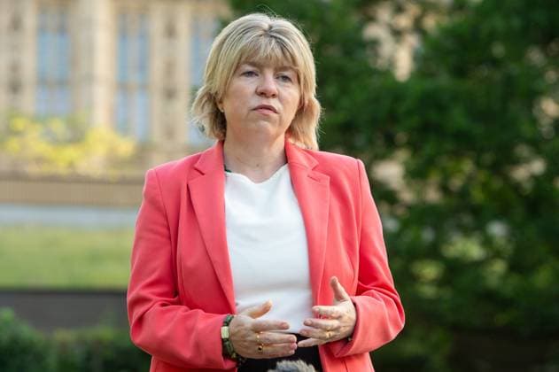 May 13, 2024, London, England, United Kingdom: UK Health Minister MARIA CAULFIELD is being interviewed in Westminster during the morning broadcast round. London United Kingdom - ZUMAk172 20240513_zip_k172_006 Copyright: xThomasxKrychx