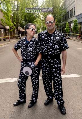 May 18, 2024 - McMinnville, Oregon, USA - The 24th Annual McMenamins UFO Festival commemorates the sighting of a UFO in 1950 by McMinnville farmer Paul Trent, who made several photos of a disc-shaped object hovering over his land. Mcminnville USA - ZUMAce6_ 20240518_zaf_ce6_002 Copyright: xBrianxCahnx