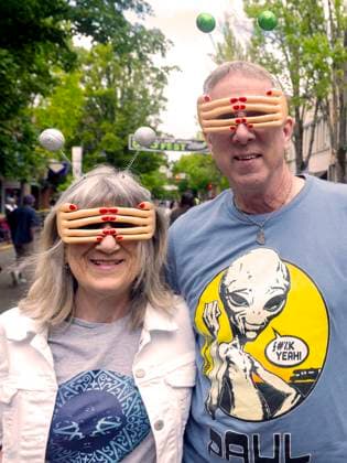 May 18, 2024 - McMinnville, Oregon, USA - The 24th Annual McMenamins UFO Festival commemorates the sighting of a UFO in 1950 by McMinnville farmer Paul Trent, who made several photos of a disc-shaped object hovering over his land. Mcminnville USA - ZUMAce6_ 20240518_zaf_ce6_008 Copyright: xBrianxCahnx