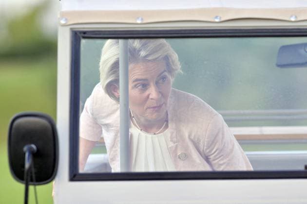- European Commission President Ursula von der Leyen during the G7 Summit in Borgo Egnazia (Brindisi), Italy on June 13, 2024. European Commission President Ursula von der Leyen during the G7 Summit in Borgo Egnazia (Brindisi), Italy on June 13, 2024 . Toasts Italy -  Copyright: xIPA ABACAx