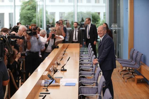 Bilder des Jahres 2024, News 07 Juli News Themen der Woche KW 30 News Bilder des Tages Berlin, Deutschland, 24.07.2024: Bundespressekonferenz: Traditionelle Sommerpressekonferenz des Bundeskanzlers: Olaf Scholz stellt sich den Hauptstadtjournalisten zu aktuellen Themen der Innen- und Außenpolitik Copyright: xdtsxNachrichtenagenturx dts_43919