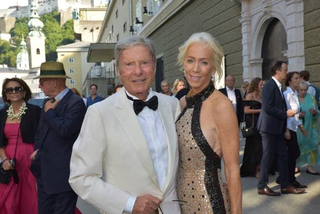 Hans Peter Wild, Festspiel-Großsponsor, Hotel Goldener Hirsch, Schloß Mönchstein, Lebensgefährtin Christine Drage, Don Giovanni, Premiere, 2024, Salzburger Festspiele, Manfred Siebinger