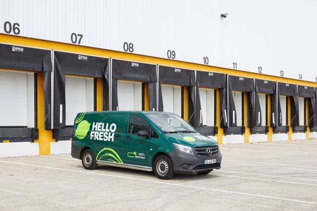 RECORD DATE NOT STATED Lisses (Paris area): new HelloFresh distribution center Lisses (Paris area): a new 23,000 m2 distribution center (600 employees) for the French market leader in cook-in-boxes, German company HelloFresh, opened in spring 2023. 100% electric delivery vehicle near loading docks Ile de France; Essonne 91 Europe; Western Europe; France  Copyright: xDR Andia.frx 424934
