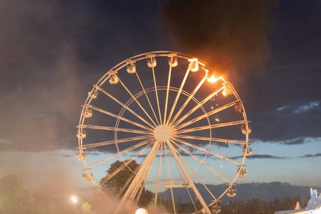 Bilder des Jahres 2024, News 08 August News Themen der Woche KW33 Der deutsche Rapper Ski Aggu (August Jean Diederich) auf dem Highfield 2024, sein Konzert wurde wegen eines Brandes in einem Riesenrad unterbrochen. Highfield Tag 2 - Ski Aggu