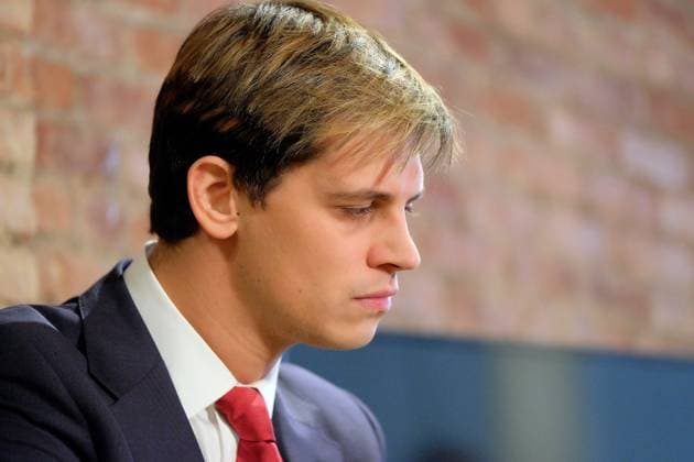Right wing commentator Milo Yiannopoulos appeared at a news conference during which he announced his resignation as a senior editor with Breitbart News on February 21 2017 in New York City Copyright: x2017xCurtisxMeans ACExPicturesx abltb422