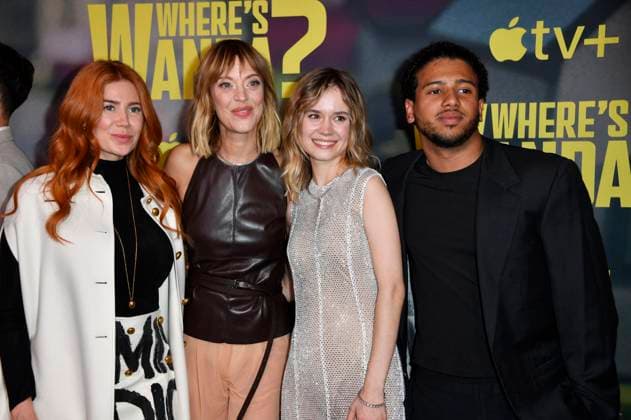 Bilder des Jahres 2024, Entertainment 09 September Entertainment Themen der Woche KW39 Palina Rojinski, Heike Makatsch, Lea Drinda und Aaron Maldonado Morales bei der Premiere der Apple TV+ Serie Where s Wanda? im Delphi Filmpalast. Berlin, 24.09.2024