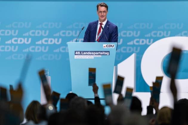 News Bilder des Tages 46. Landesparteitag der CDU Nordrhein-Westfalen am 28.09.2024 in der Halle Münsterland in Münster Hendrik Wüst ( Landesvorsitzender und Ministerpräsident NRW )