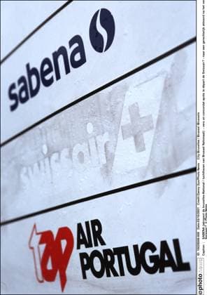SABENA (aéroport de bruxelles-National luchthaven van Brussel Nationaal): - vers un concordat après le départ de Swissair? - naar een gerechtelijk akkoord na het vertrek van Swissair? Photo News Bruxelles Brussel Brussels  Copyright: xDannyxGysx