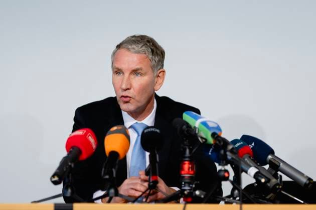 LANDESPRESSEKONFERENZ THÜRINGEN 04 12 2024 - Erfurt: Der Vorsitzende der AfD-Fraktion im Thüringer Landtag, Björn Höcke (AfD), in der Landespressekonferenz im Thüringer Landtag am 4. Dezember 2024. _________________