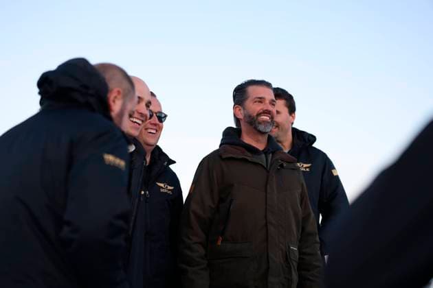 Bilder des Jahres 2025, News 01 Januar News Themen der Woche KW02 News Bilder des Tages Donald Trump Jr. visits Nuuk in Greenland on Tuesday, January 7, 2025. (Photo: Emil Stach Scanpix 2025) , Denmark Copyright: EmilxStachx spdk20250107-161525-2