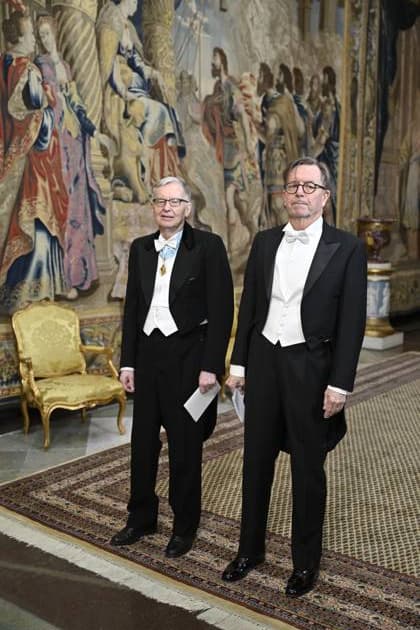 STOCKHOLM, SWEDEN 20241211 Members of the Swedish Academy Anders Olsson and Steve Sem Sandberg arrive at the Kings dinner for the Nobel Laureates at the Royal Palace of Stockholm STOCKHOLM SWEDEN x10060x  Copyright: xHenrikxMontgomery TTx NOBEL 2024 KUNGAMIDDAG