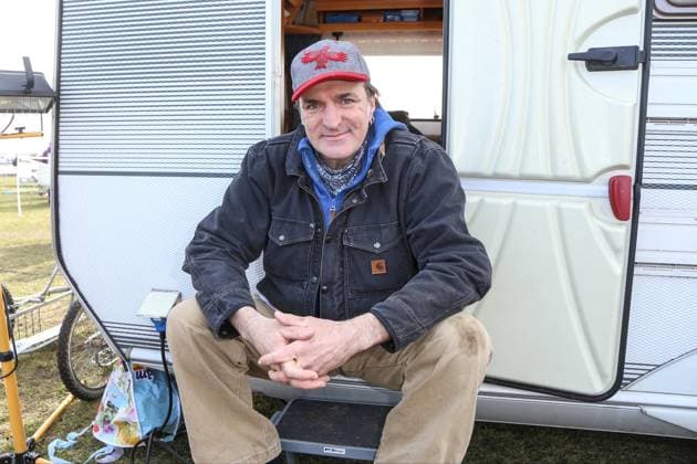 Andreas Hoppe bei dem Hundeschlittenrennen Baltic Lights in Heringsdorf auf Usedom Mecklenburg-Vorpommern Deutschland, germany