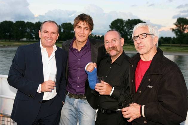 Wolfram Kons, Matze Knop, Horst Lichter und Ralf Richter zu Gast bei BILD Koeln trifft Freunde auf der MS Lorely auf dem Rhein in Koeln am 12.08.08.Photo: Siewert Nordrhein-Westfalen Germany