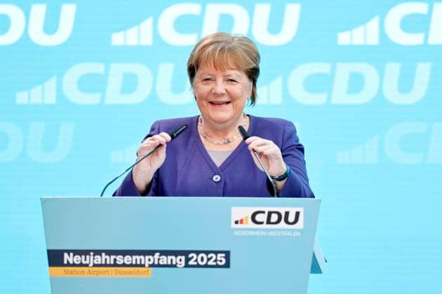 Bilder des Jahres 2025, News 01 Januar News Themen der Woche KW03 News Bilder des Tages Dr. Angela Merkel, Bundeskanzlerin a. D., beim Neujahrsempfang der NRW CDU in der Düsseldorfer Station Airport am Düsseldorfer Flughafen. Düsseldorf, 18.01.2025 NRW Deutschland Copyright: xChristophxHardtx