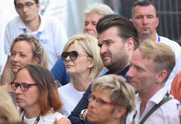 Carmen Nebel mit Sohn Gregor als Zuschauer vor der Buehne beim SchlagerOlymp - Das groesste Schlager Open Air in Berlin - Luebars am 10.08.2019 Berlin Germany