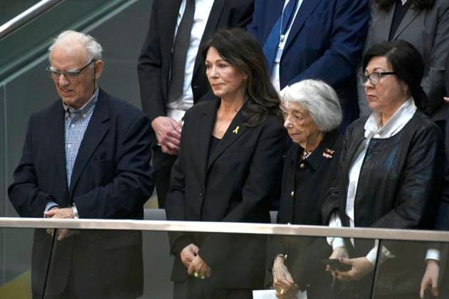 News Bilder des Tages Iris Berben und Margot Friedländer bei der Gedenkstunde des Deutschen Bundestages aus Anlass des Tages des Gedenkens an die Opfer des Nationalsozialismus im Reichstagsgebäude. Berlin, 29.01.2025