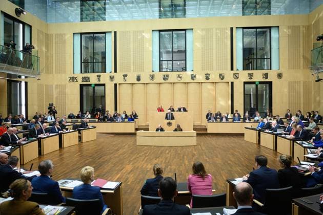 Bilder des Jahres 2025, News 03 März News Themen der Woche KW12 News Bilder des Tages Berlin, 1052. Sitzung des Bundesrates Der Plenarsaal im Rahmen der Sitzung des Bundesrates am 21.03.2025 in Berlin. Berlin Bundesrat Berlin Deutschland