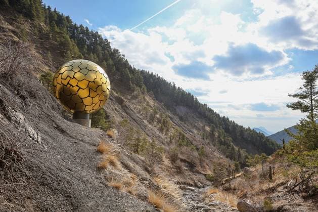 March 7, 2025, Le Vernet, France: The 5-meter diameter spherical memorial, created by German artist Jürgen Batscheider, erected at the crash site in 2017. Composed of 149 elements, it refers to the number of victims. The plane of the German low-cost airline, a subsidiary of Lufthansa, was deliberately driven into the side of a nearby mountain by its co-pilot, Andreas Lubitz, 27, who was on antidepressants. He took advantage of the captain s temporary absence from the cockpit to commit his suicide, resulting in the deaths of the other 149 passengers and crew members. Le Vernet France - ZUMAs197 20250307_aaa_s197_474 Copyright: xDenisxThaustx