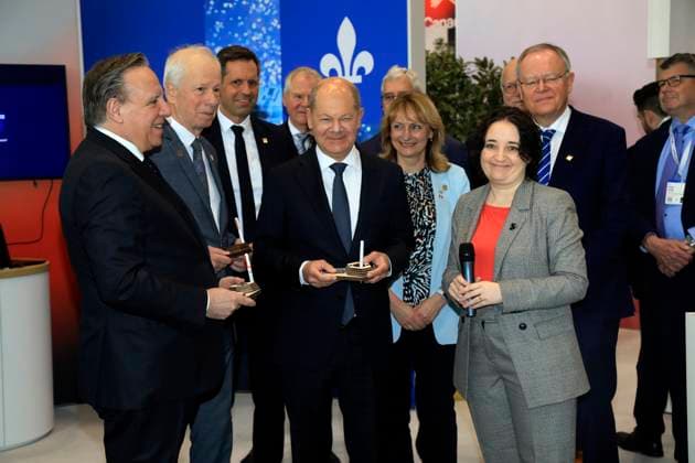 News Themen der Woche KW14 News Bilder des Tages Bilder des Jahres 2025, News 03 März Bundeskanzler Scholz auf Hannover Messe 31.03.2025, Hannover Bundeskanzler Olaf Scholz bei seinem Rundgang auf der Hannover Messe 2025 Niedersachsen Germany Copyright: xMatthiasxGränzdörferx