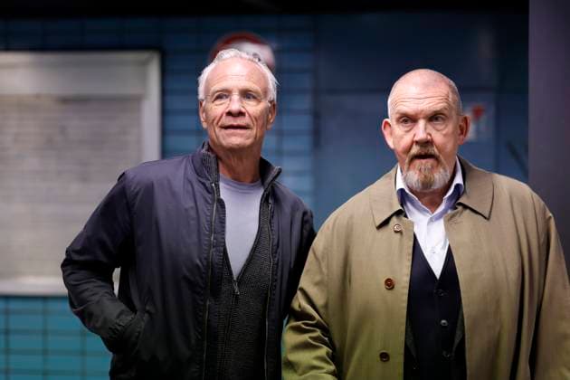 Die Tatort-Schauspieler Dietmar Bär (Freddy Schenk) und Klaus J. Behrendt (Max Ballauf) bei einem Fototermin zum 96. Kölner Tatort Die letzten Menschen von Köln in der U-Bahn-Station Kalk Post mit angrenzendem Bunker. Köln, 25.03.2025 NRW Deutschland Copyright: xChristophxHardtx