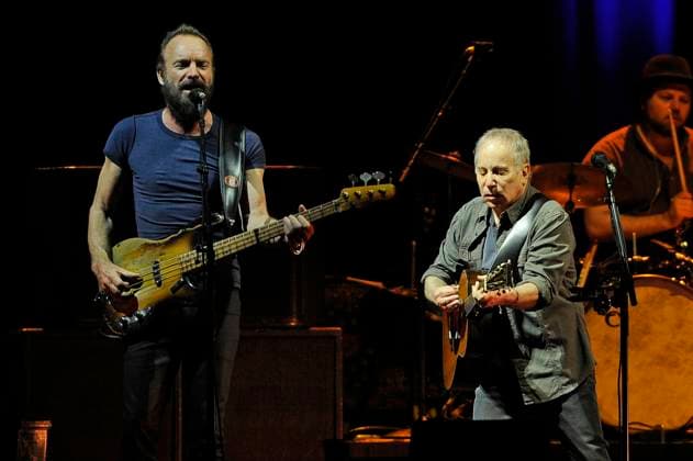 Sting and Paul Simon performing at o2 Arena LONDON, ENGLAND - APRIL 15: Sting and Paul Simon performing at o2 Arena on April 15, 2015 in London, England. CAP MAR Martin Harris Great Britain Copyright: xMartinxHarris CapitalxPicturesx