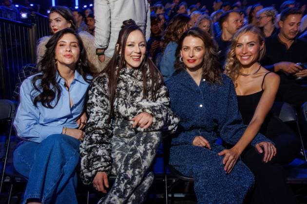 Bilder des Jahres 2025, Entertainment 04 April Entertainment Themen der Woche KW17 Entertainment Bilder des Tages Fashion Show - ABOUT YOU Fashionmania Chryssanthi Kavazi, Jasmin Wagner, Eva Padberg und Alena Gerber bei der ABOUT YOU Fashionmania by AYFW in der Uber Eats Music Hall am 25.04.2025 in Berlin. Copyright: xEventpressxKochanx