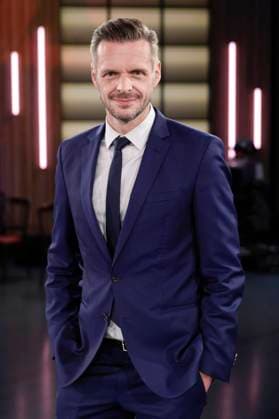 Florian Schroeder bei der Aufzeichnung der WDR-Talkshow Kölner Treff im WDR Studio BS 3. Köln, 30.04.2025
