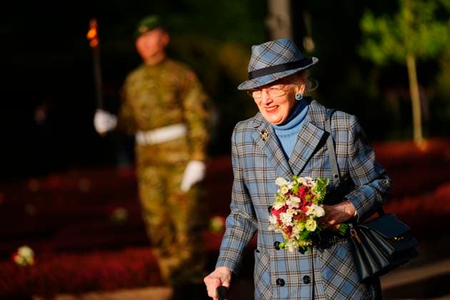 Denmark Liberation Denmarks Queen Margrethe arrives at the commemoration of the 80th anniversary of Denmarks liberation at a memorial service in Mindelunden in Ryvangen, Copenhagen, Sunday May 4, 2025. , Copenhagen Denmark Copyright: IdaxMariexOdgaardx spdk20250504-192439-L