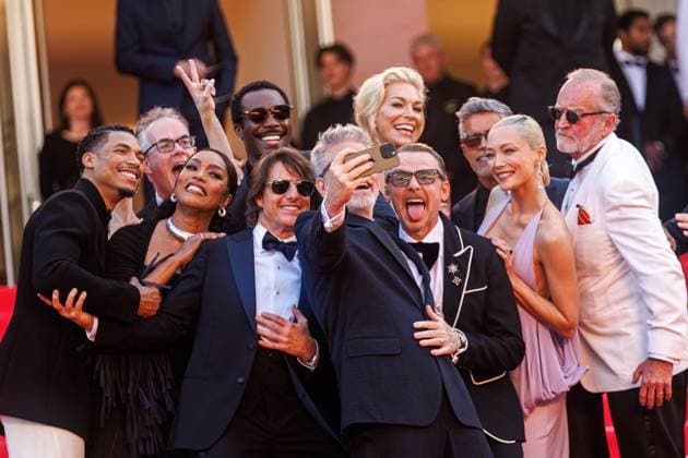 Bilder des Jahres 2025, Entertainment 05 Mai Entertainment Themen der Woche KW20 Entertainment Bilder des Tages Festival de Cannes - Premiere Mission Impossible The Final Reckoning Greg Tarzan Davis, Angela Bassett, Tramell Tillman, Tom Cruise, Andrij Melnyk, Hannah Waddingham, Simon Pegg, Esai Morales und Pom Klementieff bei der Premiere von Mission: Impossible The Final Reckoning während der 78. Filmfestspiele in Cannes am 14.05.2025. Copyright: xEventpressxKochanx