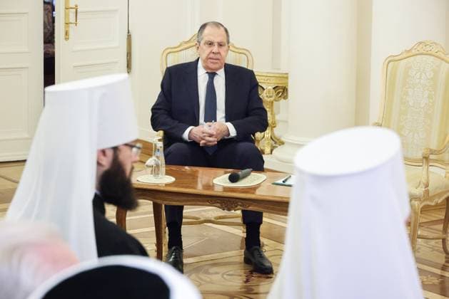 RUSSIA, MOSCOW - MAY 20, 2025: Russia s Foreign Minister Sergei Lavrov attends a reception marking the Christian feast of Easter at the Russian Foreign Ministry s Reception House Moscow Russia  - ZUMAt113 20250520_zaa_t113_087 Copyright: xYevgenyxMessmanx