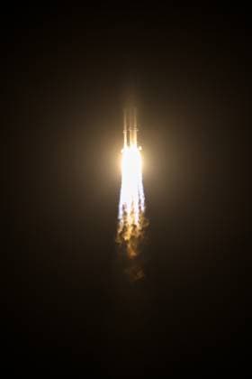 (250520) -- WENCHANG, May 20, 2025 -- A Long March-7A carrier rocket carrying the ChinaSat 3B satellite blasts off from the Wenchang Space Launch Site in south China s Hainan Province, May 20, 2025. The satellite entered the preset orbit successfully. ) (EyesonSci) CHINA-HAINAN-COMMUNICATION SATELLITE-LAUNCH (CN) ZhangxLiyun