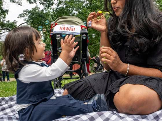 May 20, 2025, Washington, District Of Columbia, USA: A young boy from Hawaii takes a break during Strolling Thunder, a lobbying day when he and families from all 50 states and DC will share stories with their Congressional representatives on why policies that prioritize infants, toddlers and their families matter. Washington USA - ZUMAd155 20250520_znp_d155_017 Copyright: xSuexDorfmanx