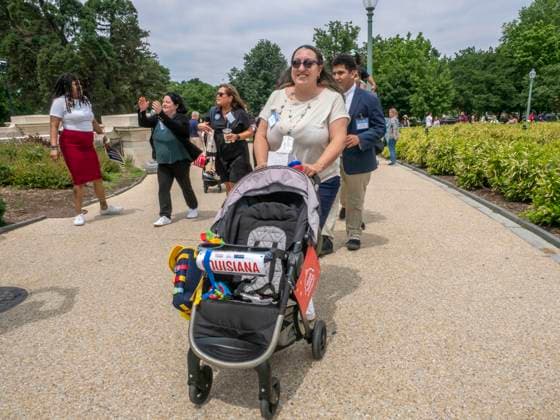 May 20, 2025, Washington, District Of Columbia, USA: Young children from all 50 states, including the Speaker of Houses state of Louisiana, head to Capitol Hill to advocate for policies prioritizing infants, families and their families and to speak out against cuts to funding supporting family-friendly programs. This ninth annual Strolling Thunder lobbying day is organized by the non-partisan early childhood advocacy group, Zero to Three. Washington USA - ZUMAd155 20250520_znp_d155_021 Copyright: xSuexDorfmanx